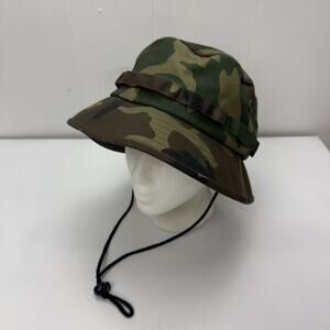 Camo Bucket Hat Cap Adult Silver Dollar City Cotton Camouflage Outdoors